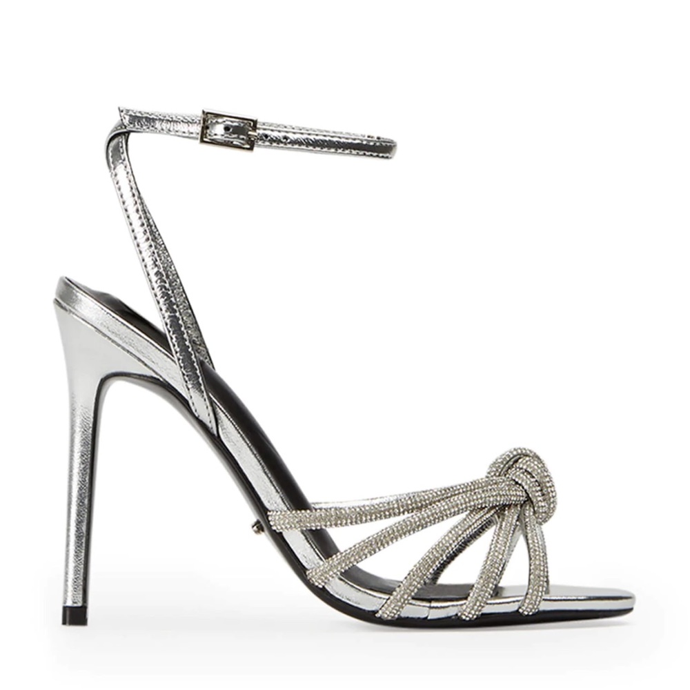 Tony Bianco Kyla Sandal in Silver Foil, Size: 7